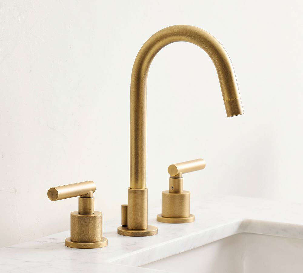 Linden Lever Handle Widespread Bathroom Sink Faucet | Pottery Barn (US)