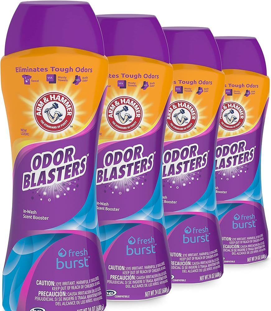 Arm & Hammer Odor Blaster In-Wash Scent Booster - Fresh Burst, 24 oz, Pack of 4 | Amazon (US)