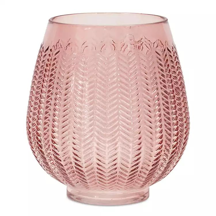 Round Pink Textured Glass Vase, 8 in. | Kirkland's Home