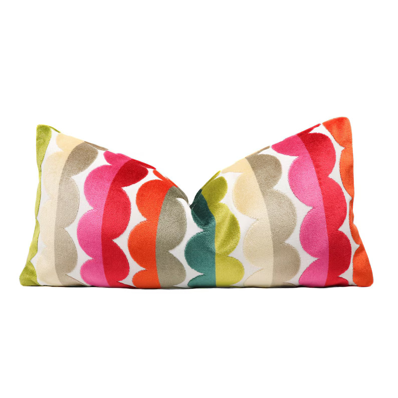 Kravet multicolor velvet pillow cover 32165-517 - DOUBLE SIDED // Designer pillow // High end pil... | Etsy (US)