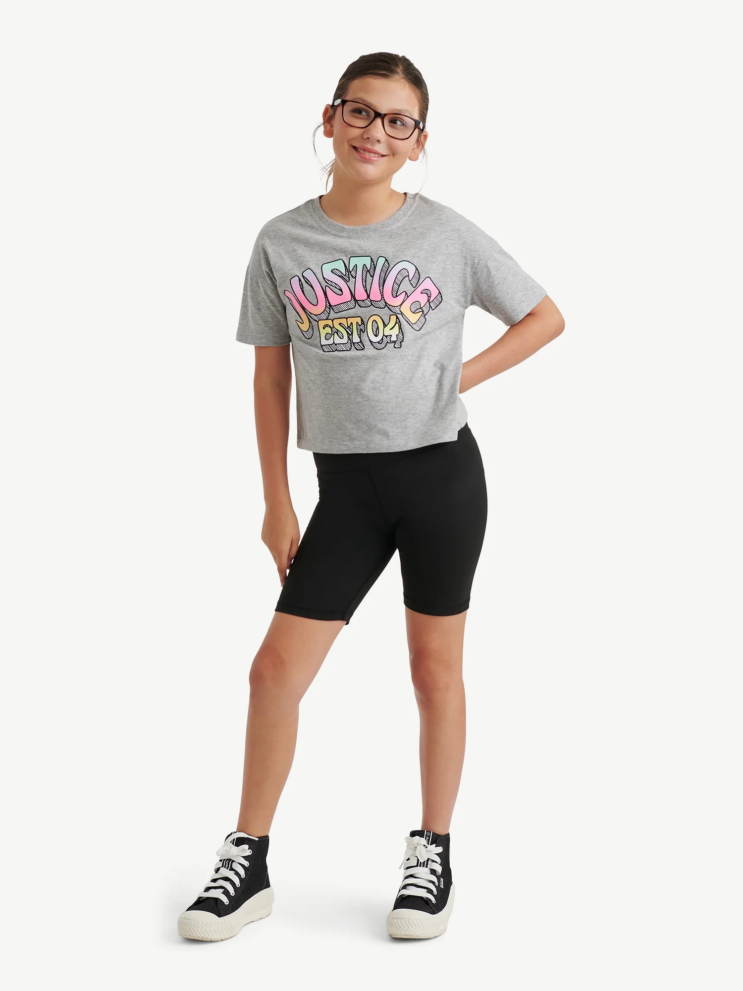 Justice Girls Tee and Short 2-Piece Set, Sizes XS-XLP | Walmart (US)