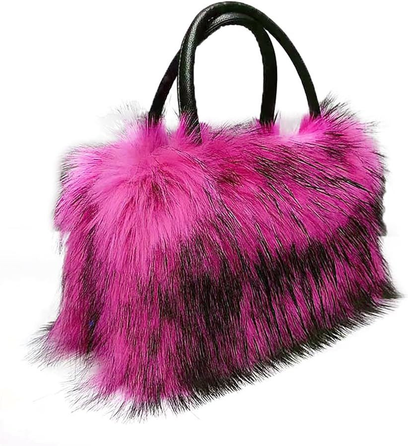 Women's Shoulder Handbags Faux Fur Tote Bag Fluffy Satchel Handbags for Women, Mom, Friend, Bride... | Amazon (US)