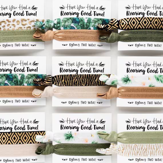Safari Birthday Favors  Two Wild One Personalized Hair Tie - Etsy | Etsy (US)