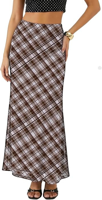 BLENCOT Womens High Waisted Long Mesh Polka Dot Maxi Skirt | Amazon (US)