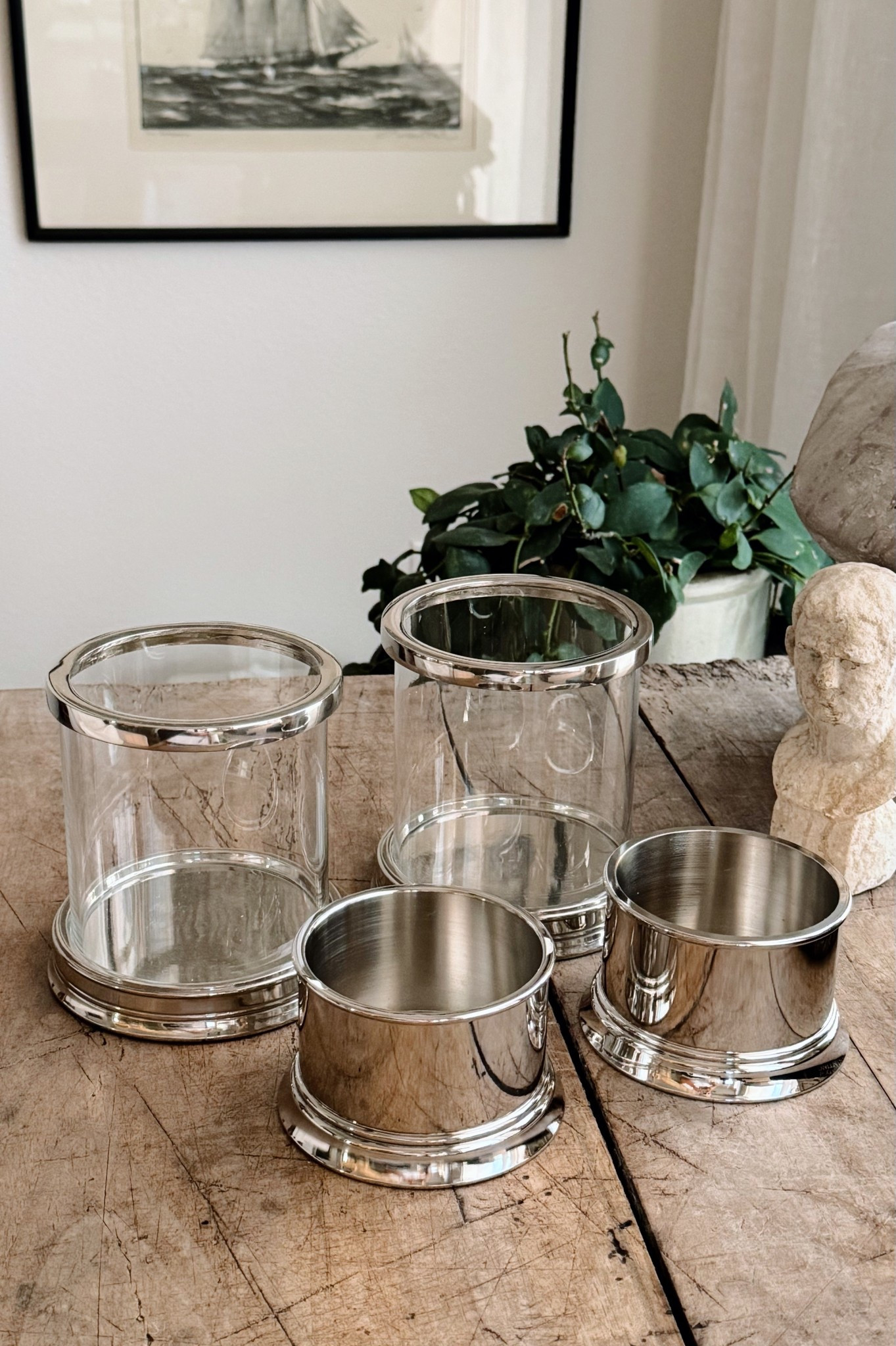 So excited to play with these silver hurricanes candle holders! 