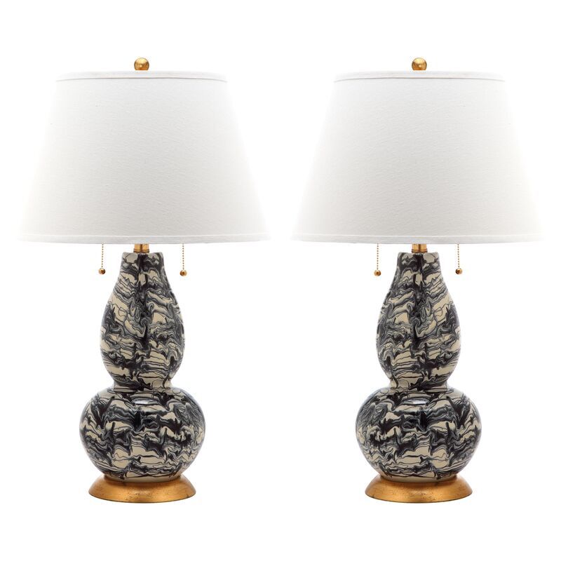 S/2 Libby Table Lamps, Black | One Kings Lane