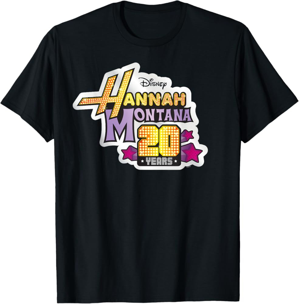Disney Hannah Montana 20th Anniversary Official Logo T-Shirt | Amazon (US)