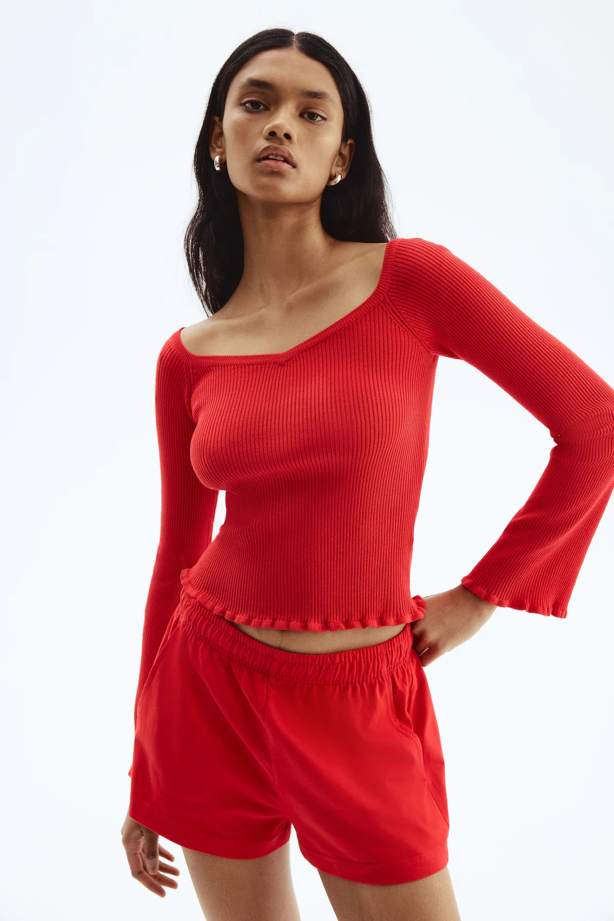 Rib-Knit Off-the-Shoulder Top | H&M (US + CA)