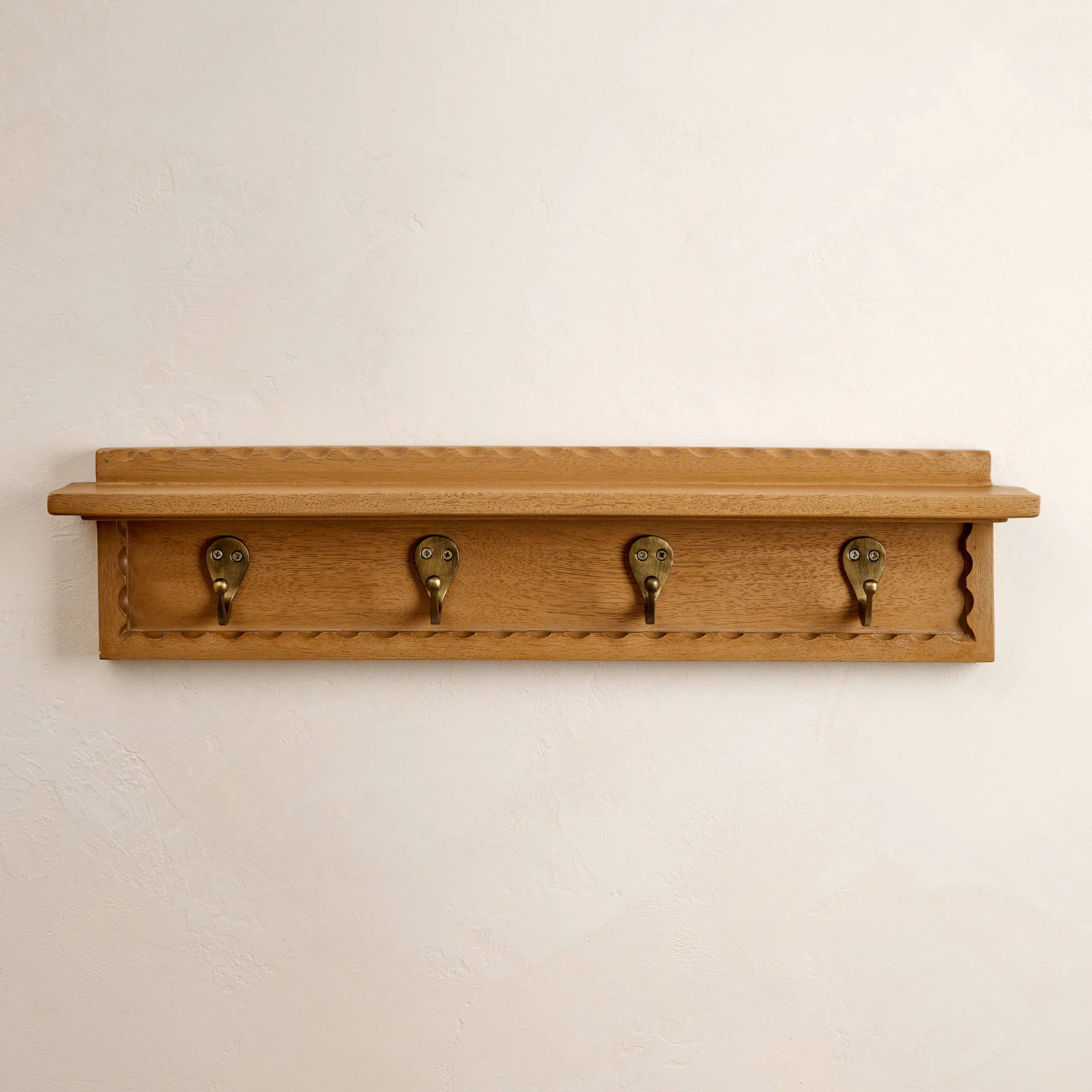 Wade Wood Wall Shelf with Hooks | Magnolia