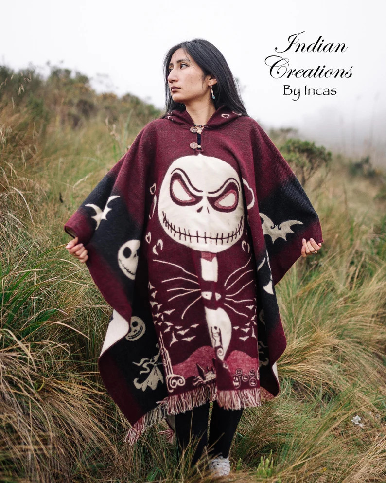 Skull Alpaca Poncho. Unisex use with hood. FREE SHIPPING! Christmas Gift Ideas. | Etsy (US)