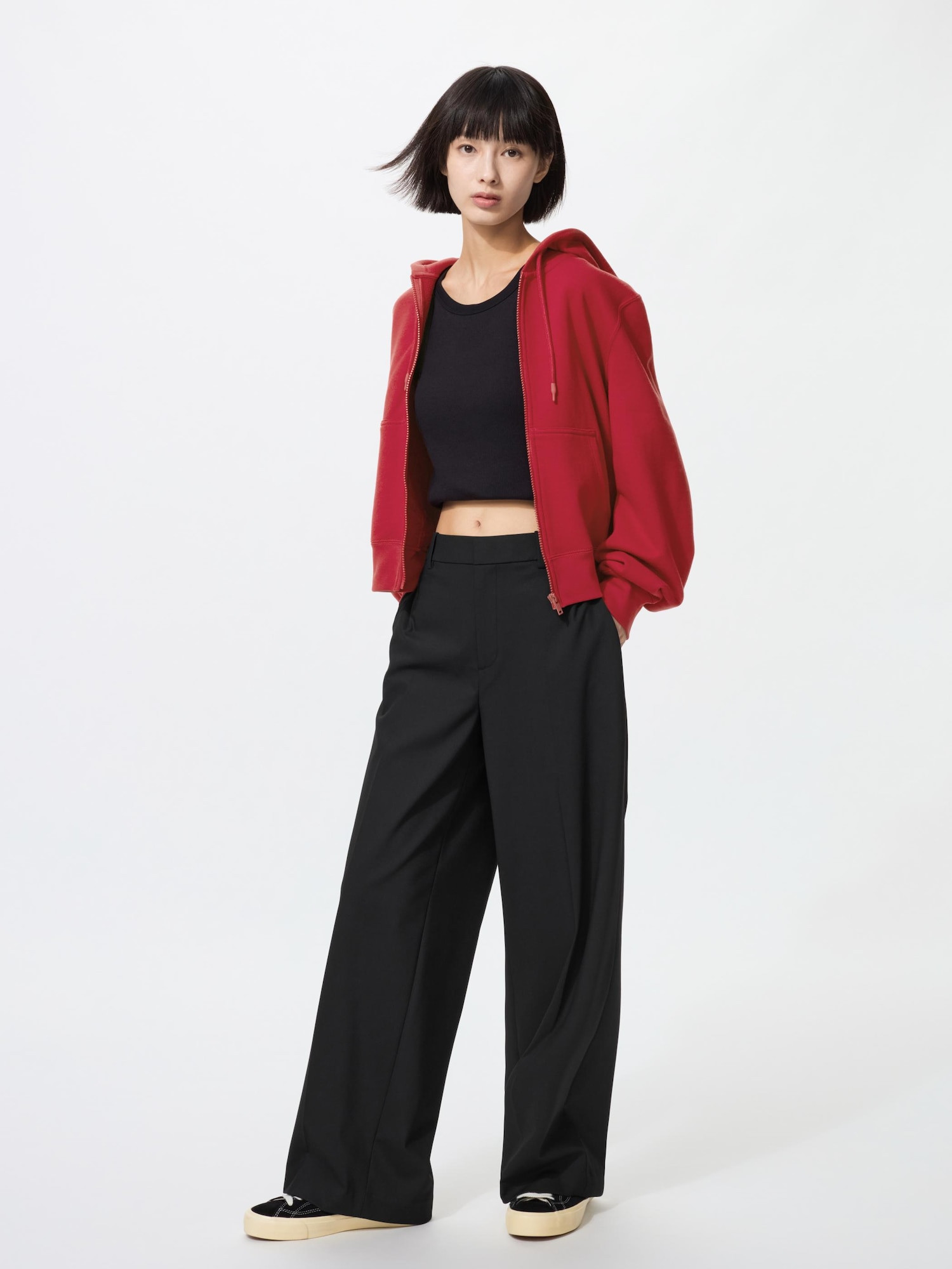 Women's Smart Wide Pants Black Small UNIQLO US | UNIQLO (US)