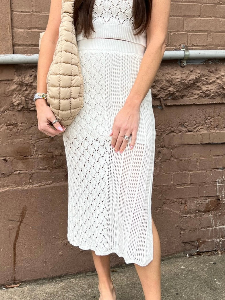 FESTIVAL STYLE IVORY CROCHET MAXI SKIRT - THE HIP EAGLE BOUTIQUE | The Hip Eagle