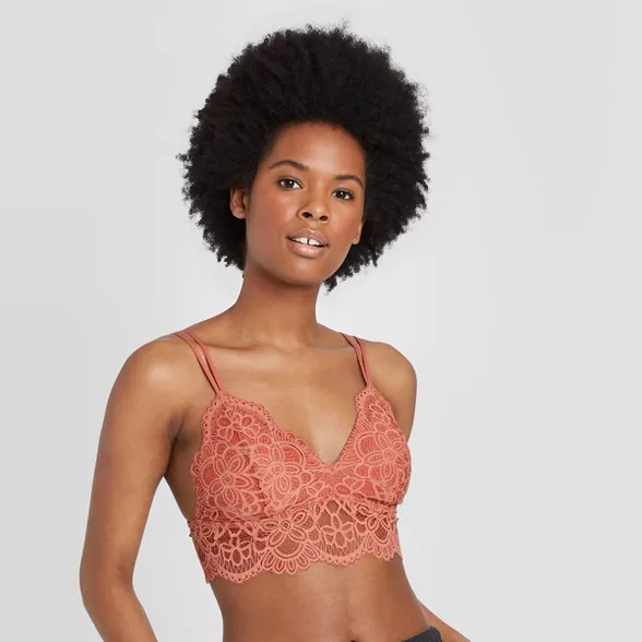 Women's Padded Lace Longline Bralette - Colsie™ | Target