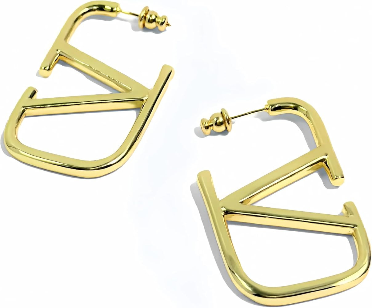 Luxurious 18k gold plated V-Shaped Geometric Earrings Gentle on Skin Jewelry for Women Hypoallerg... | Amazon (US)