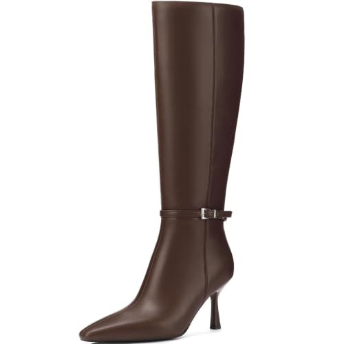 AIUNIIND Knee High Boots for Women, Stiletto Heel, Pointed Toe, Side Zipper | Amazon (US)