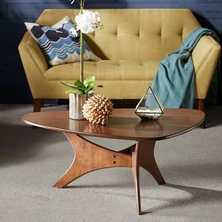 Carson Carrington Telsiai Triangular Wood Coffee Table - Brown | Bed Bath & Beyond