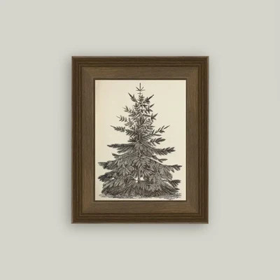 Vintage Christmas Pine Tree Art, 8x10 | Cottage and Key