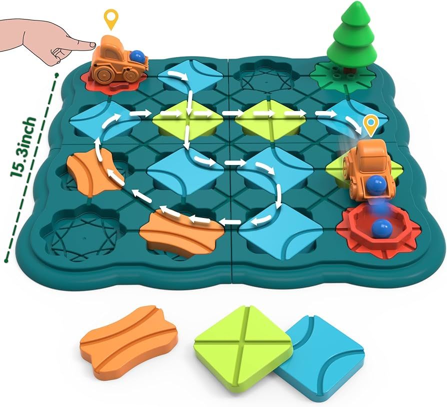 Kids Toys STEM Board Games - Smart Logical Road Builder Brain Teasers Puzzles for 3 to 4 5 6 7 Ye... | Amazon (US)