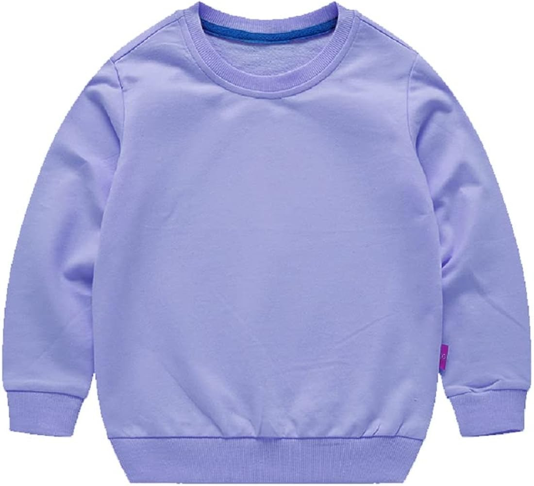 HAXICO Unisex Kids Solid Cotton Thin Pullover Sweatshirt T-Shirt Toddler Baby Crewneck Long Sleeve T | Amazon (US)