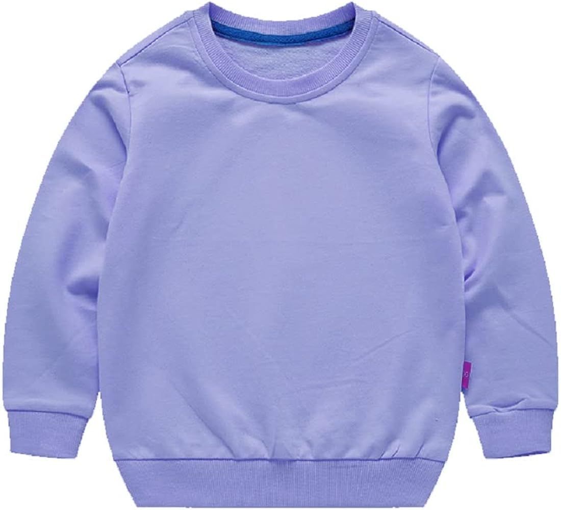 HAXICO Unisex Kids Solid Cotton Thin Pullover Sweatshirt T-Shirt Toddler Baby Crewneck Long Sleeve T | Amazon (US)