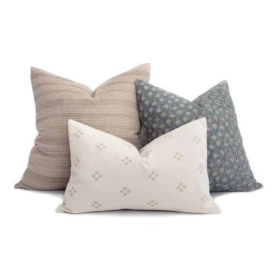 Pillow Combo Teal/sand/cream Pillow Combo of 3 Pillows | Etsy | Etsy (US)