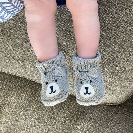 Knitted baby slippers / gray kids shoes / bear slippers 

#LTKfamily #LTKbaby #LTKkids