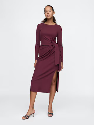 Modern Rib Tie-Knot Midi Dress | Gap (US)