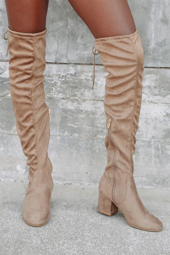 Di Taupe Suede Over the Knee Boots | Lulus (US)