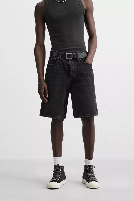 STRAIGHT FIT DENIM SHORTS | Zara US