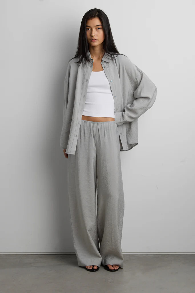 LIGHTWEIGHT CRINKLED PANT WITH WAIST SCARF | OAK + FORT
