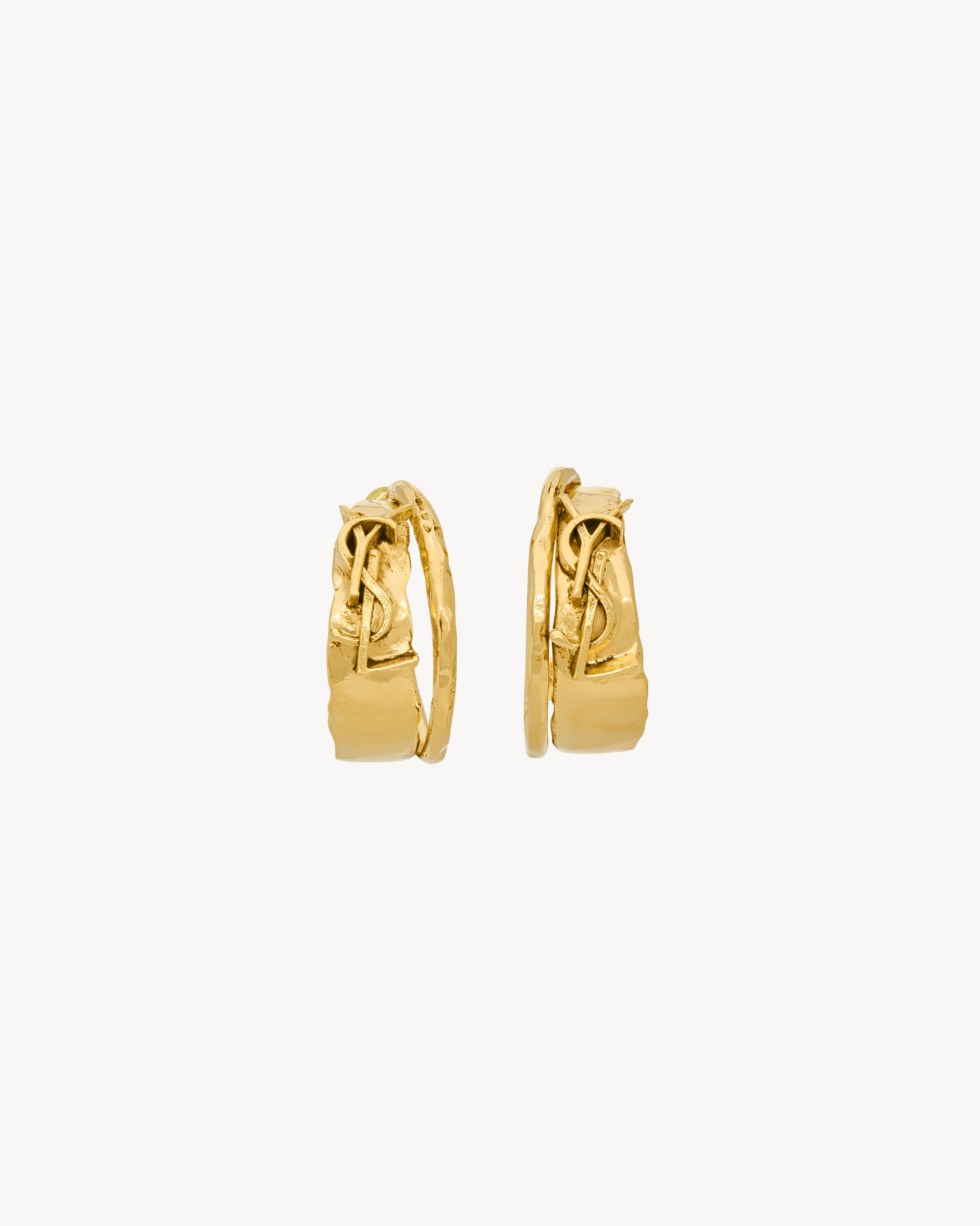 Saint Laurent Small Cassandre Earrings In Metal - Yellow/gold - Women - One Size | Saint Laurent Inc. (Global)