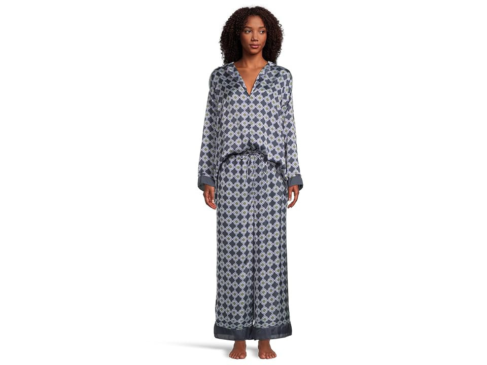 Free People Dreamy Days Pajama Set Women's Pajama Sets Navy Combo : LG, Polyester | Zappos