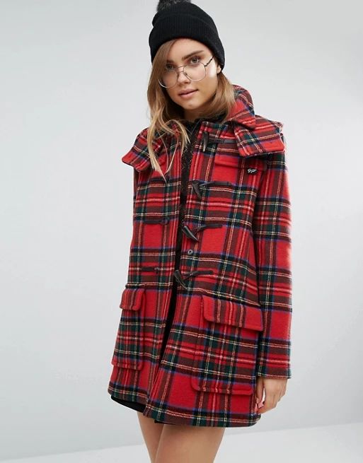 Gloverall Check Duffle in Royal Stewart Plaid | ASOS US