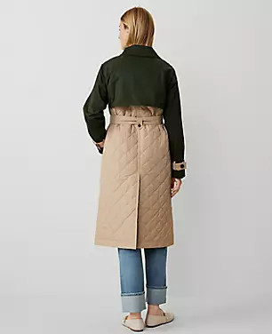 Weekend Quilted Mixed Media Mac Coat | Ann Taylor (US)