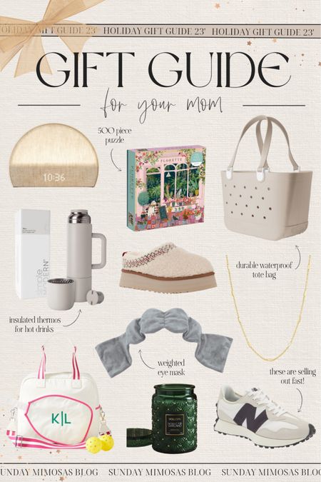 HOLIDAY GIFT GUIDE: Gifts for Mom 🎁✨  Here are our top recommended Christmas gifts for mom that she’s guaranteed to love. 

From the coziest UGG slippers and an affordable waterproof beach tote to this weighted eye mask and high quality gold jewelry, you can’t go wrong with these cozy gifts!

#holidaygiftguide #christmasgiftsformom #giftsformom gifts for her, gift guide for her, Amazon gift ideas, Amazon gifts for her, simple modern, mother in law gifts, Christmas gifts for moms, waterproof beach bag, weighted eye mask, Pickleball bag, hatch alarm clock, New balance sneakers, ugg slippers,  mom gifts, Christmas gift ideas for mom, simple modern insulated tumbler, Christmas candle, candle gift

#LTKSeasonal #LTKGiftGuide #LTKHoliday