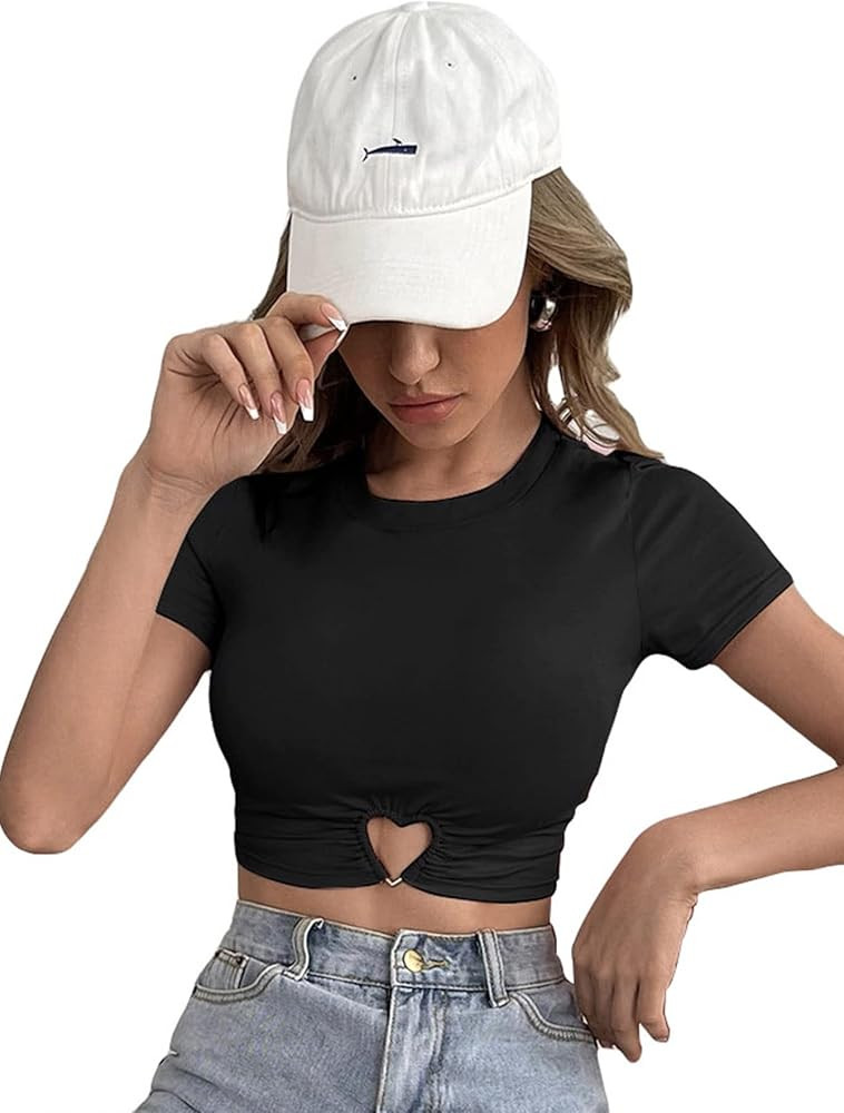 SOLY HUX Women's Summer Crop Top Short Sleeve T Shirt Cute Tee | Amazon (US)
