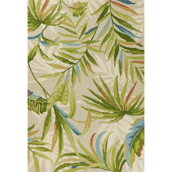 Stromberg Floral Handmade Sand/Green Indoor / Outdoor Area Rug | Wayfair North America