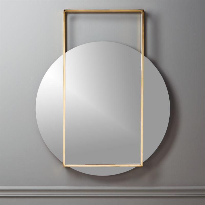 Pendulum Gold Round Wall Mirror 32"x40" + Reviews | CB2 | CB2