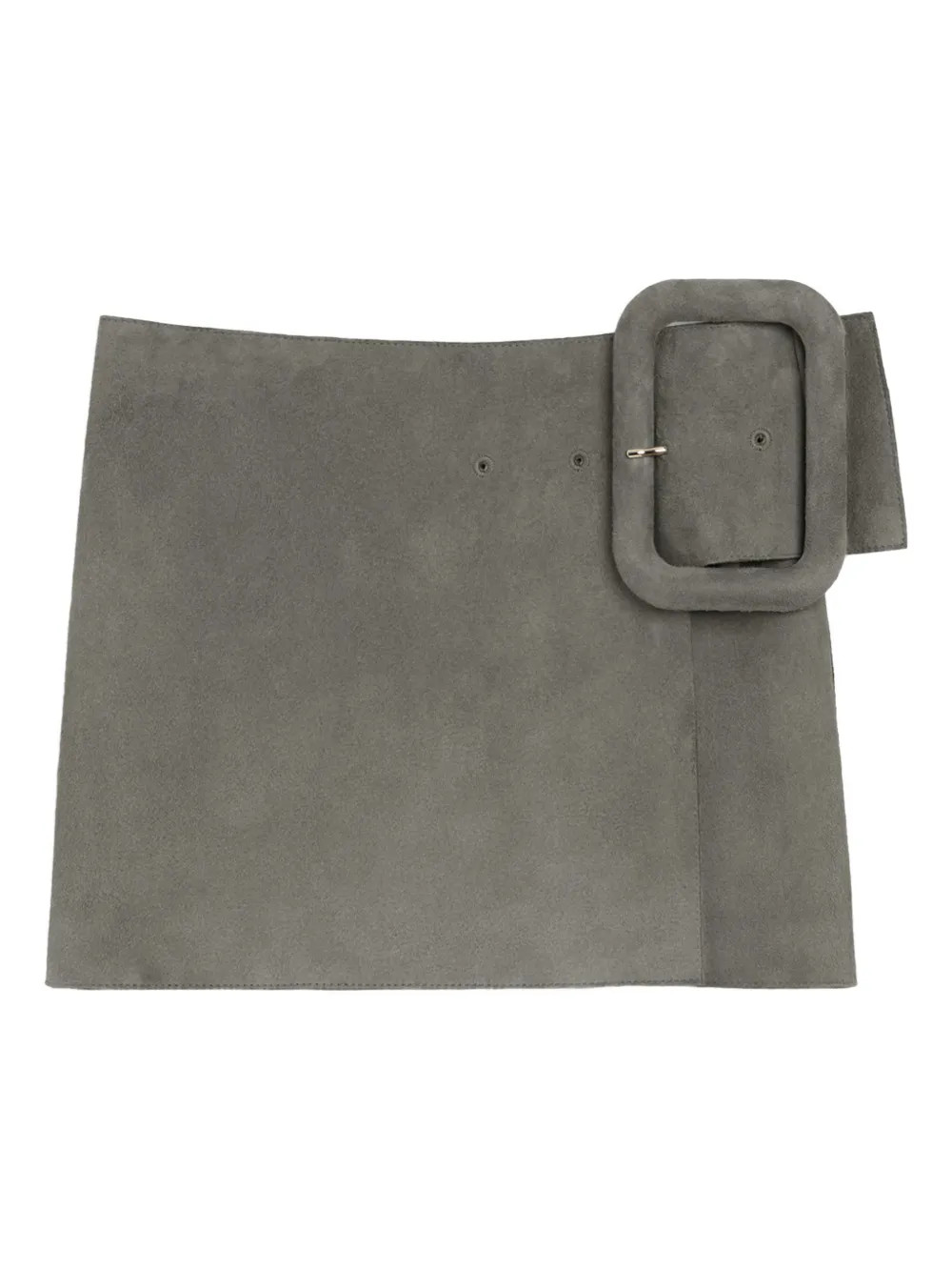AMI Paris Big Buckle Belted Mini Skirt | Grey | FARFETCH | Farfetch Global