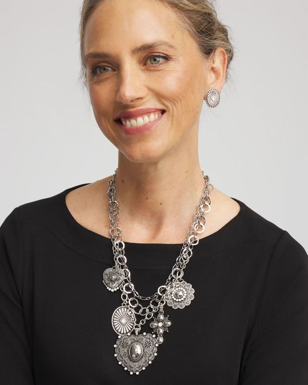Convertible Medallion-Charm Collar Necklace | Chico's