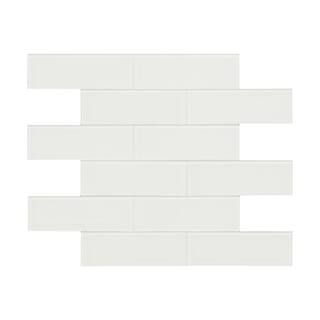Alpine Ice 12 in. x 0.16 in. x 12 in. Textured Glass Peel and Stick Tile (1 sq. ft./Each) | The Home Depot
