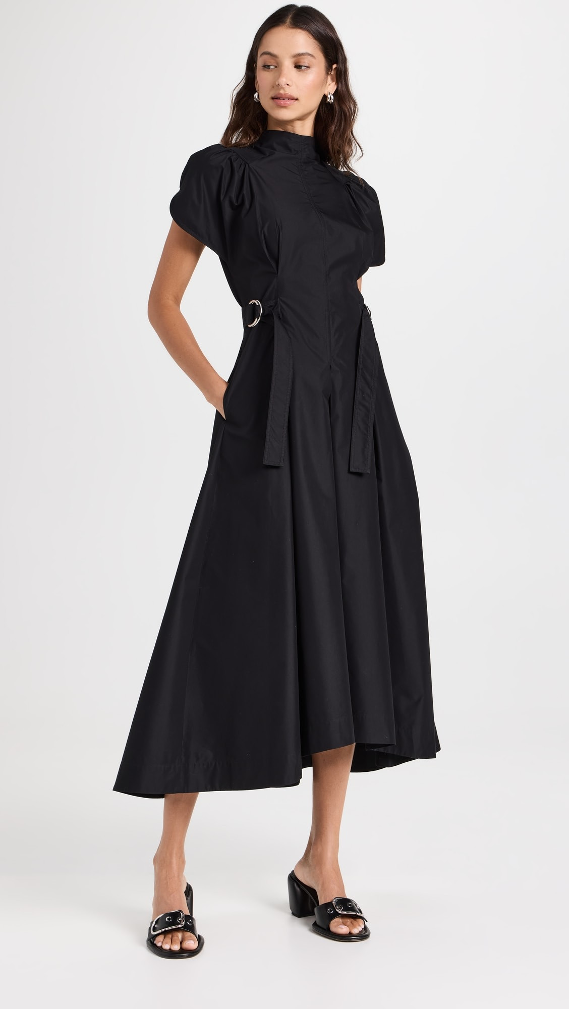 Puff Sleeve Side Tie Flare Dress | Shopbop
