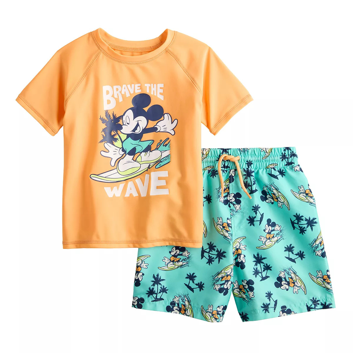 Disney's Mickey Mouse Toddler Boy "Brave the Wave" Rash Guard Swimsuit Set by Jumping Beans® | Kohl's