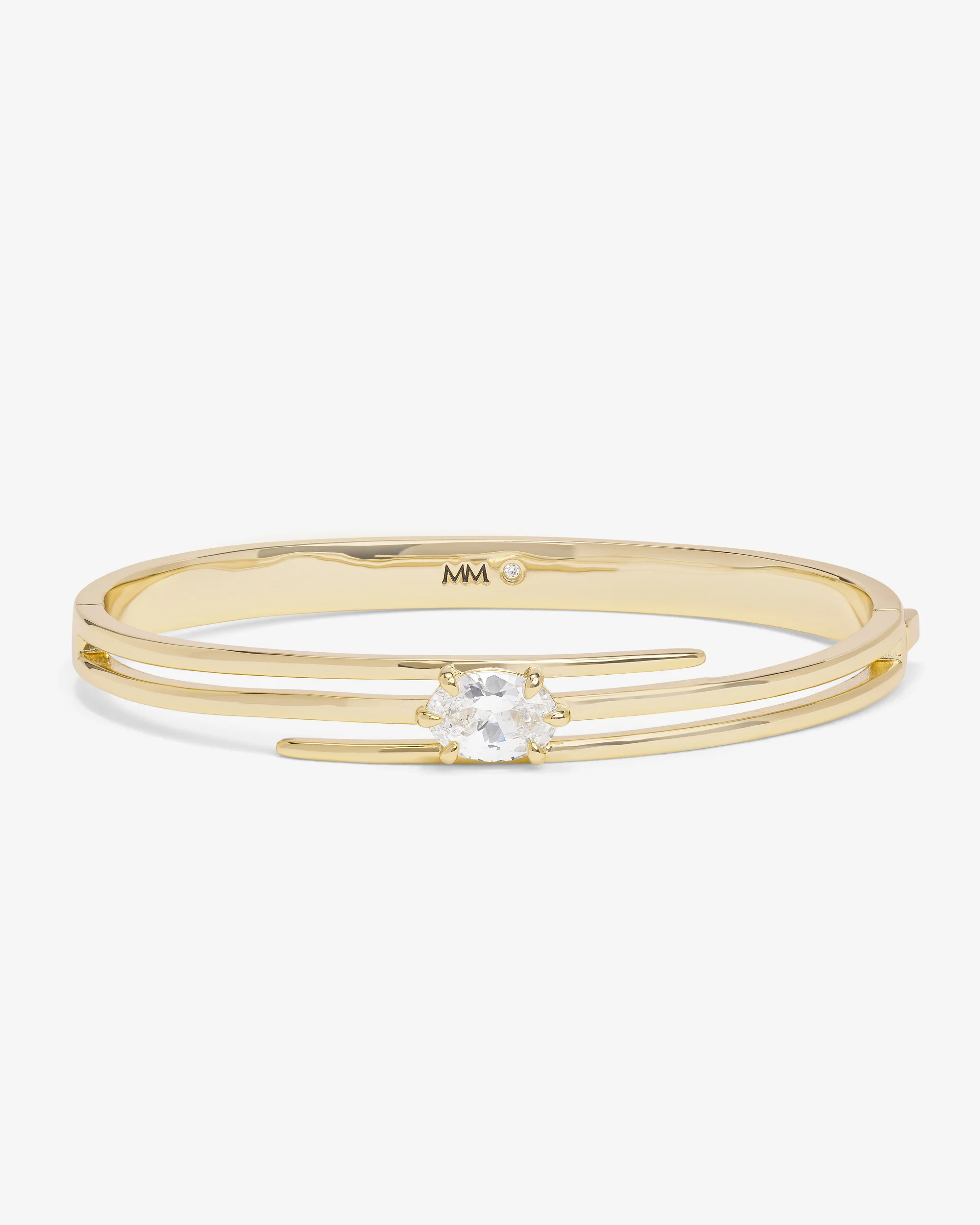 She's On Point Lasso Cuff - Gold|White Diamondettes | Melinda Maria Jewelry