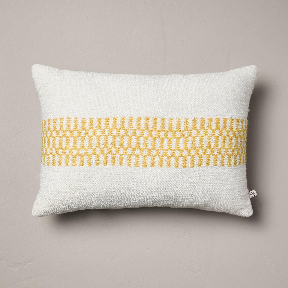 14"x20" Checkered Stripe Indoor/Outdoor Lumbar Throw Pillow - Hearth & Hand™ with Magnolia | Target