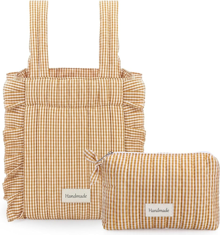 Abbylike Plaid Stroller Bag with Detachable Handle Drawstring Pocket Includes Mini Pouch Universa... | Amazon (US)