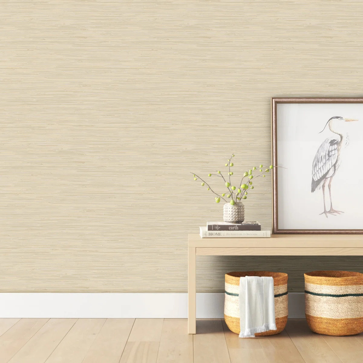 Ashleigh Blue Linen Texture Wallpaper | Wayfair North America