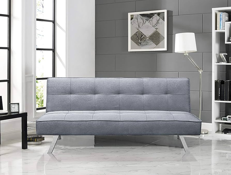Serta Rane Vegan Leather Futon, Light Grey | Amazon (US)