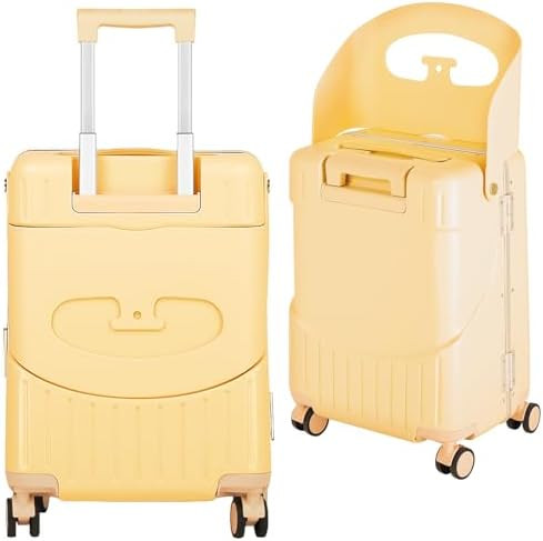 smilesun 20" Carry On Luggage with Seat For Kids & Adults，Hardside Ride On Suitcase with 360°S... | Amazon (US)