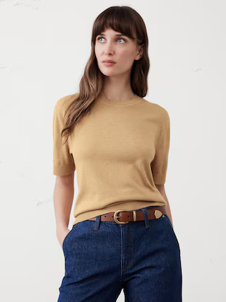 Forever Short-Sleeve Sweater | Banana Republic Factory